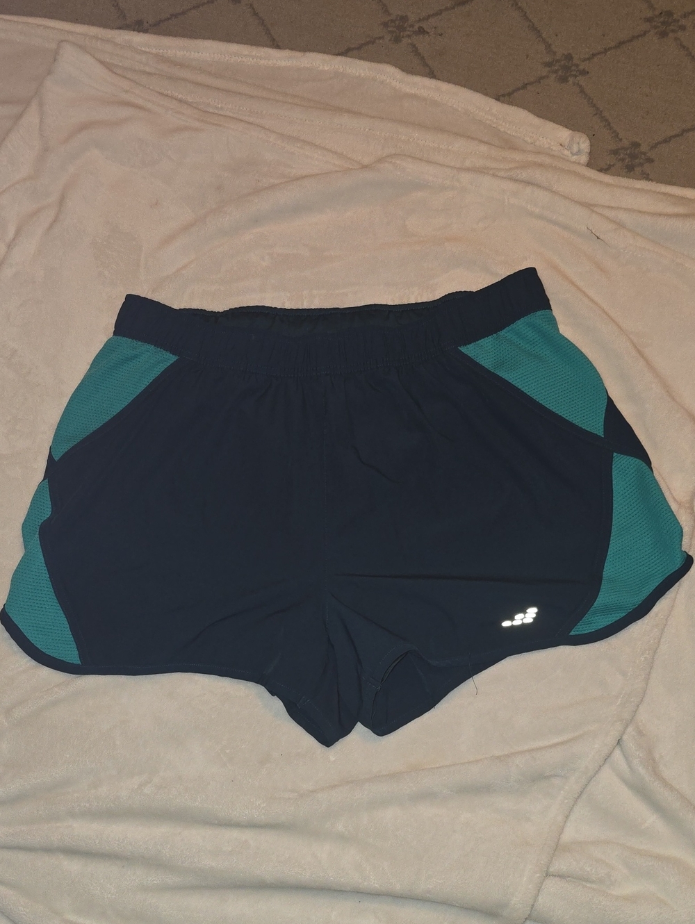 bcg 1X Running Women’s Navy Blue Athletic Shorts with Teal Accents